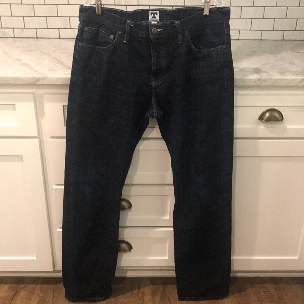 Tellason Men's Straight Jeans - Dark Blue